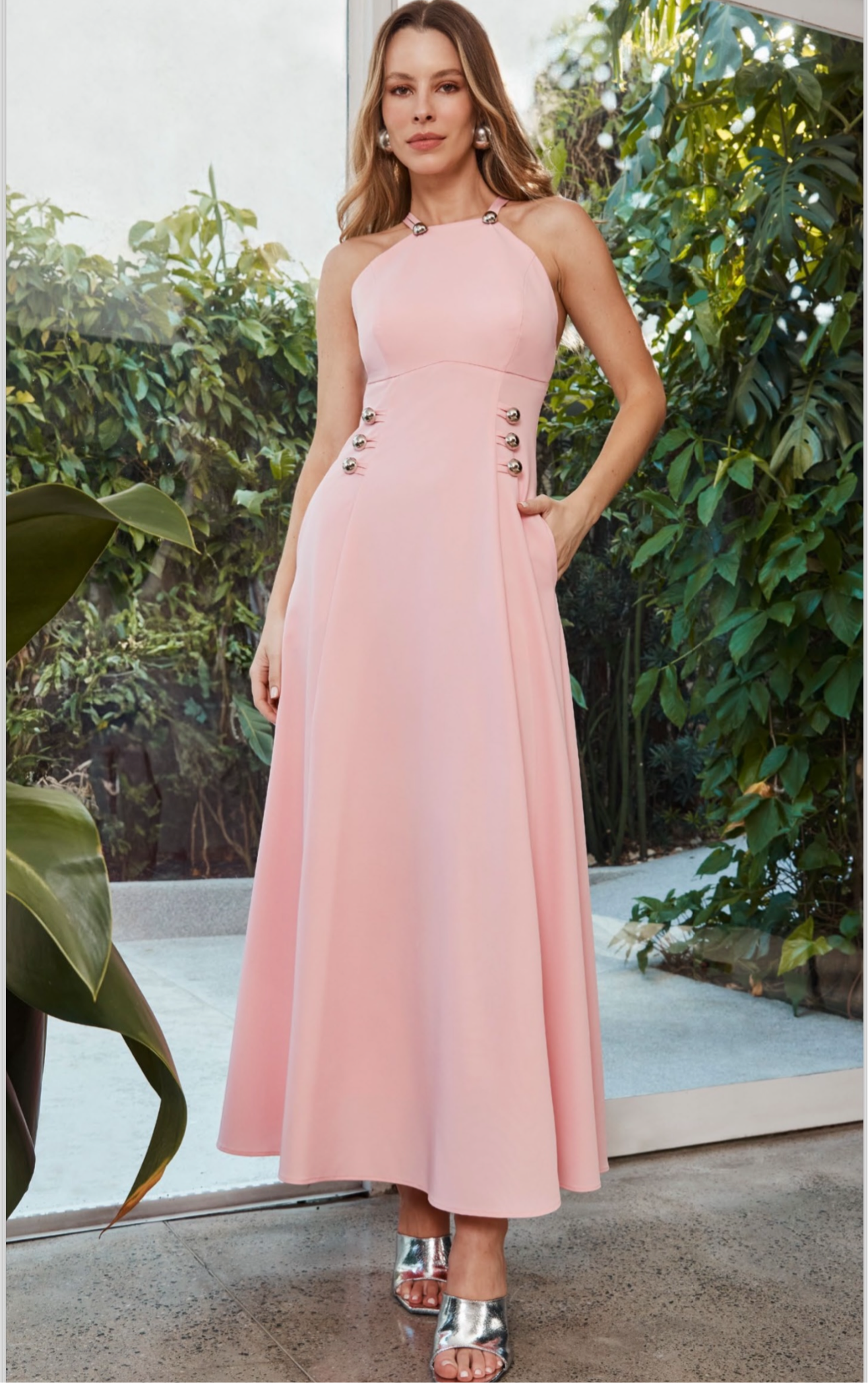 Skazi Baby pink maxi dress