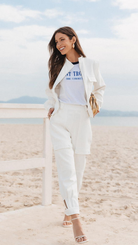 CONJUNTO COM BOLSOS BRANCO AF